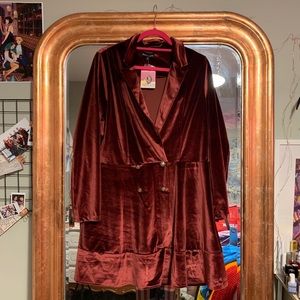 sister jane velvet blazer dress - large, nwt